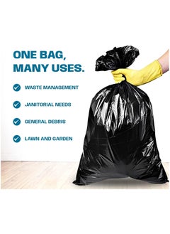 Hi Care Hi-Care Garbage Bag Black 65x95cm 20 Micron 100 Bags Heavy Duty Oxo Biodegradable Plastic Bag MediumTrash Bags Dustbin Bags Waste Bag Office Bag Strong And Durable Bin Bag Garbage Bag Medium  - Image 4