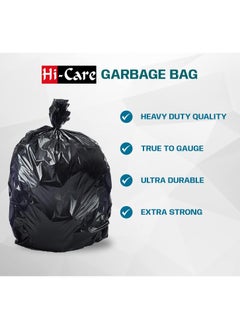 Hi Care Hi-Care Garbage Bag Black 65x95cm 20 Micron 100 Bags Heavy Duty Oxo Biodegradable Plastic Bag MediumTrash Bags Dustbin Bags Waste Bag Office Bag Strong And Durable Bin Bag Garbage Bag Medium  - Image 3