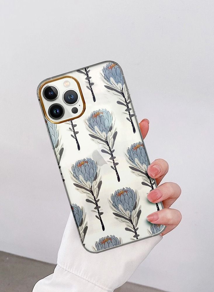 JOWAY iPhone 12 Pro Max Floral Clear Case Ultra Slim Shockproof Flower Print Transparent Cover Design 9 - Image 4