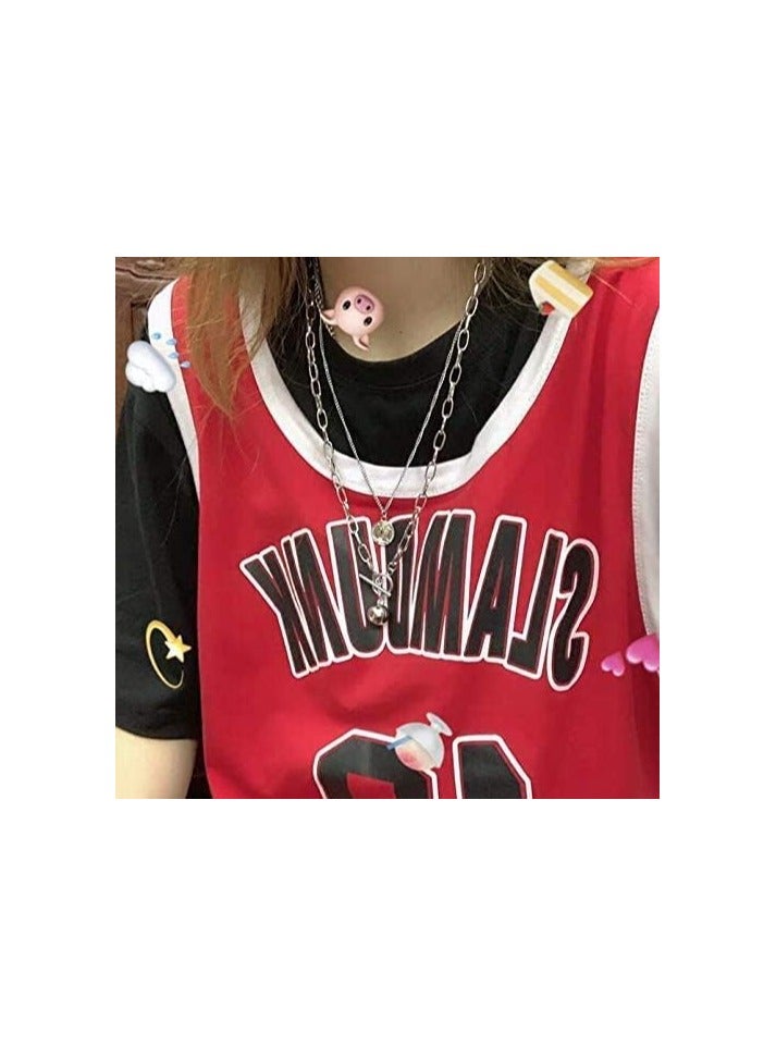 Dainty Father's Day Gift Necklace Layering Chain Choker Necklace Boho Jewelry Set Layered Silver Coin Pendant Statement Chunky Chain Necklace for  Man - Image 3