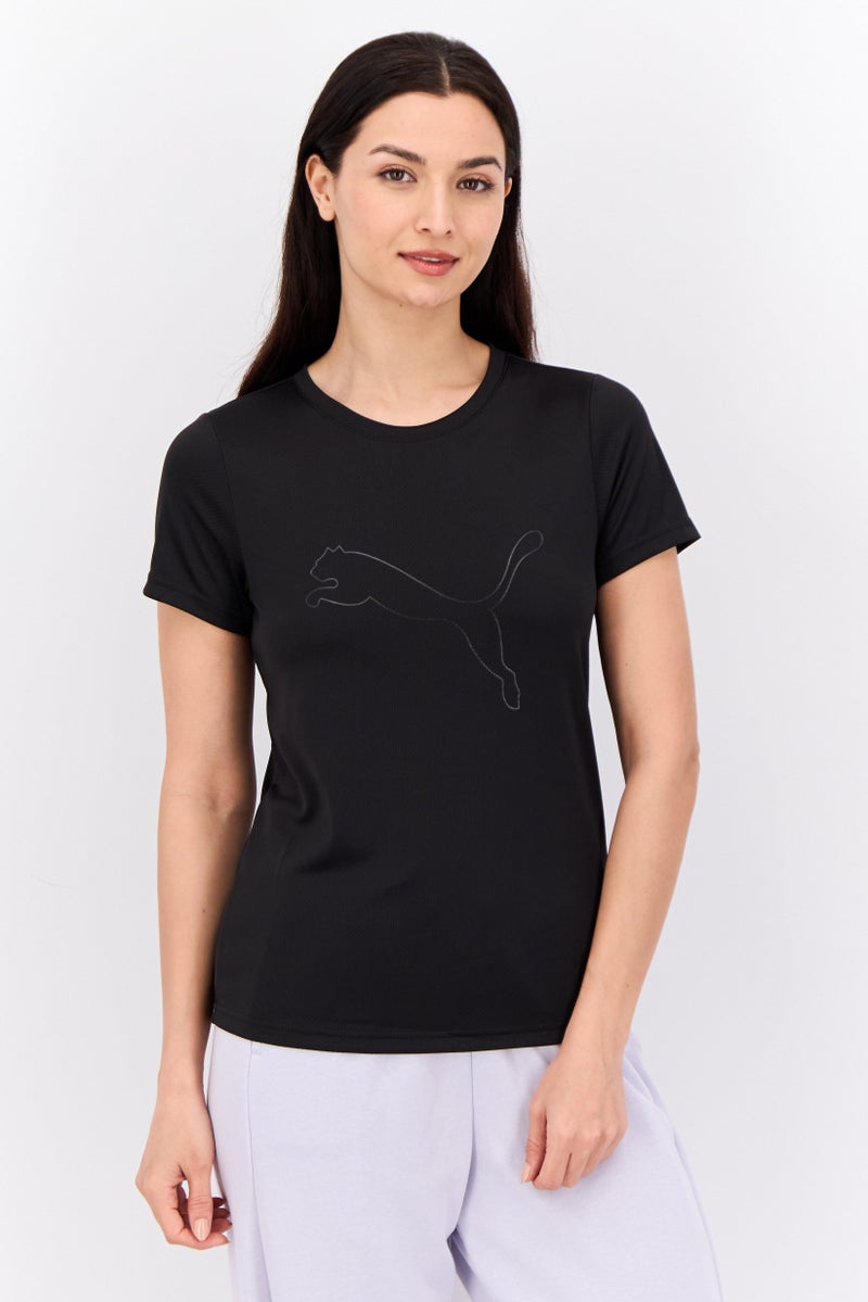 PUMA Women Sportswear Fit Short Sleeve Training Top, Black - Image 1