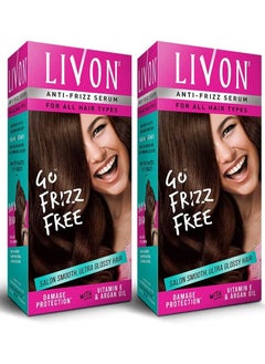 Livon Anti-Frizz Hair Serum With Vitamin E & Organ Oil 100 ml  (Pack Of 2)  - Image 1