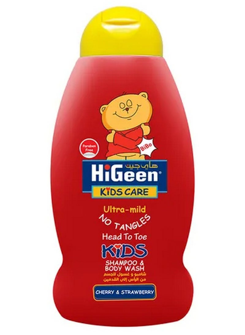 هيجين شامبو وغسول للجسم للأطفال من الرأس إلى القدمين برائحة الكرز والفراولة 500 مل - Image 1
