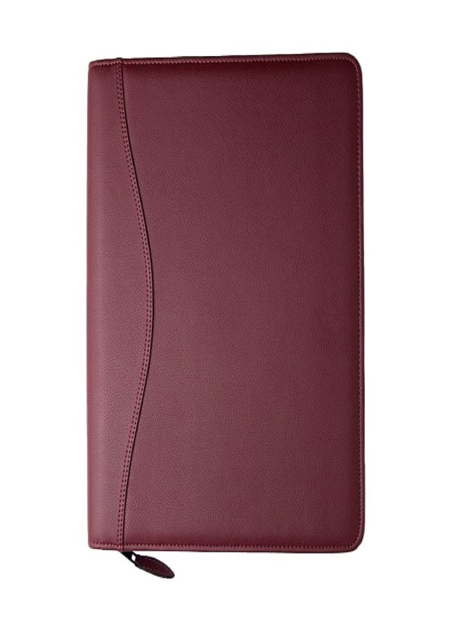 Planner Pad Spiral Bound Executive Size Cover, Fits 8 1/2 x 11” Size Planner Pages, Burgundy Faux Leather - Image 1