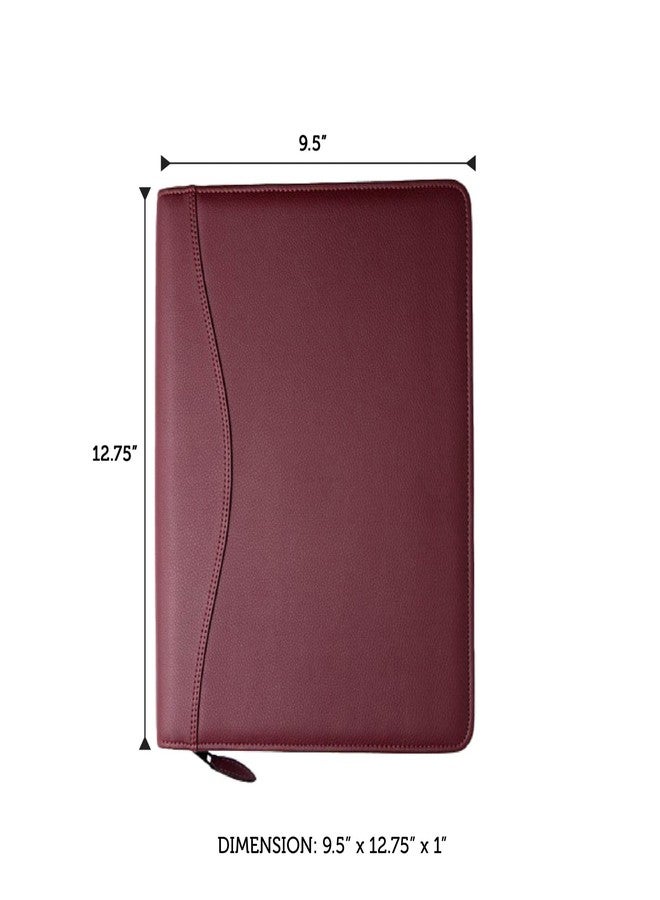 Planner Pad Spiral Bound Executive Size Cover, Fits 8 1/2 x 11” Size Planner Pages, Burgundy Faux Leather - Image 4