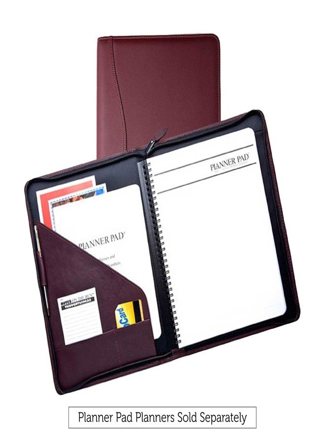 Planner Pad Spiral Bound Executive Size Cover, Fits 8 1/2 x 11” Size Planner Pages, Burgundy Faux Leather - Image 5