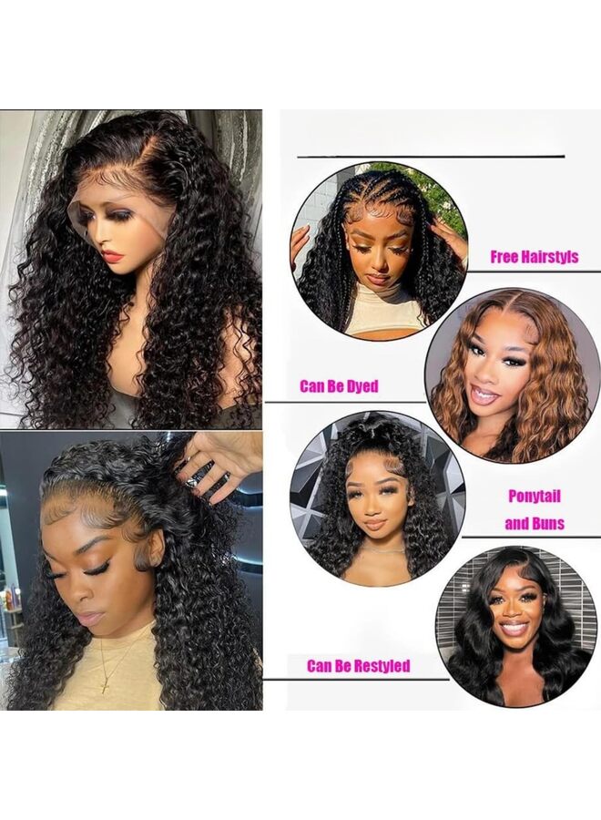 يُسلِّم شعر مستعار مموج عميق بطول 30 بوصة، بدون غراء، بدون دانتيل أمامي، لون طبيعي، مصنوع من سلك مقاوم للحرارة العالية، بدون غراء. - Image 4