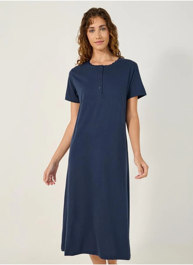 Styli YOKE PLACKET NIGHTDRESS - MIDI