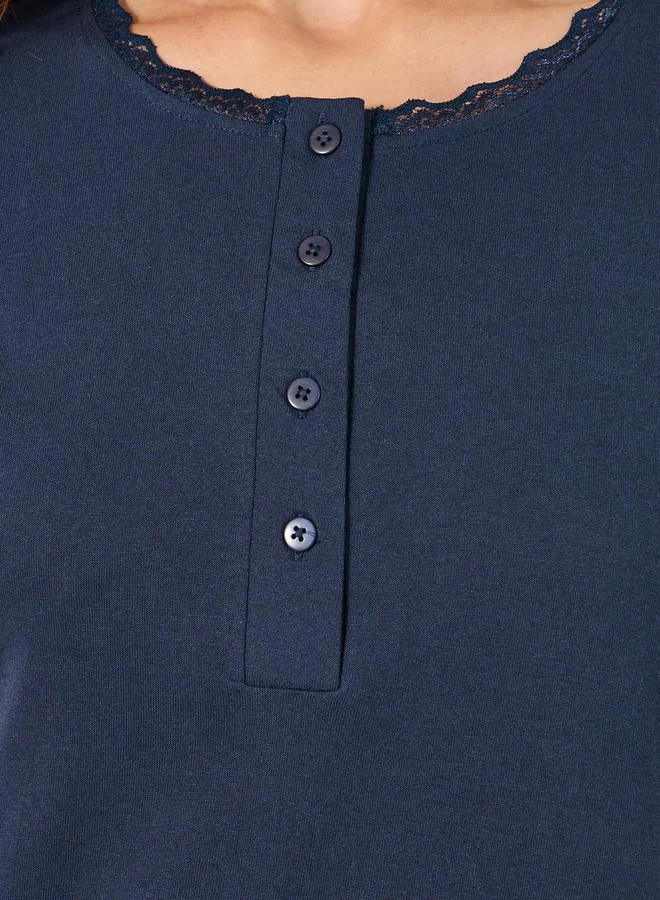 Styli YOKE PLACKET NIGHTDRESS - MIDI