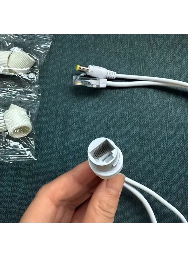 1 قطعة محول طاقة إيثرنت سلبي بو عبر الكابل، مقسم، مزود طاقة، وحدة إمداد، أبيض، RJ45، لكاميرات IP، إعداد الشبكة المنزلية والمكتبية. - Image 4