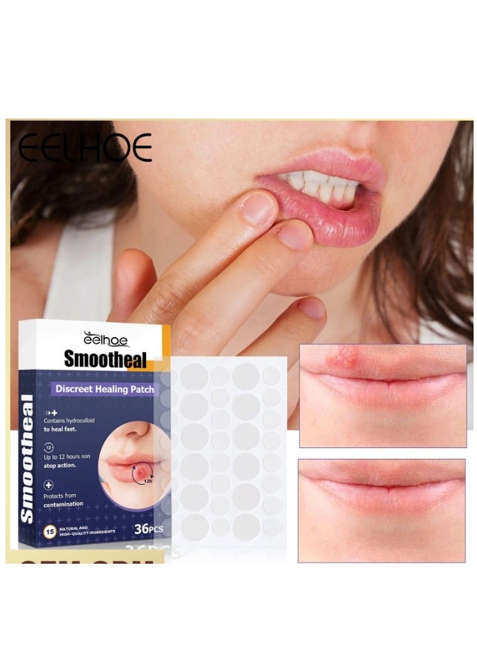 EELHOE Lips Care Pimple Patches,Lips Acne Hydrocolloid Patches,Lips Care Spot Patches,Lips Clear Patches,Invisible Lip Acne Healing Patch Repair Lip Condition,36Pcs  - Image 2