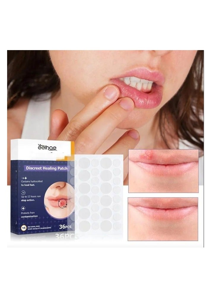 EELHOE Lips Care Pimple Patches,Lips Acne Hydrocolloid Patches,Lips Care Spot Patches,Lips Clear Patches,Invisible Lip Acne Healing Patch Repair Lip Condition,36Pcs - Image 1