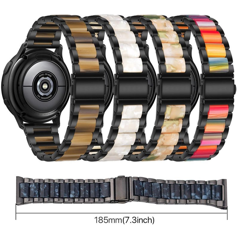 erorex For Huawei Band 10 / 9 / 8 Three Beads Metal Resin Watch Band(Rose Gold Rainbow) - Image 4