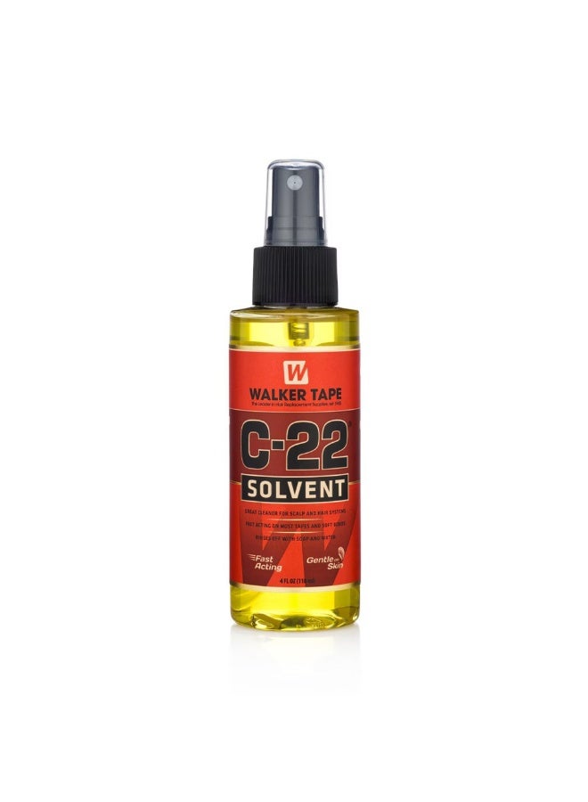 Walker Tape® C-22 Solvent – 4 fl oz Spray Bottle – Fast-Acting Adhesive Remover for Hair Systems – Oil-Based, Skin-Safe, Citrus Scent – Lace Wig & Toupee Tape Remover - Image 1