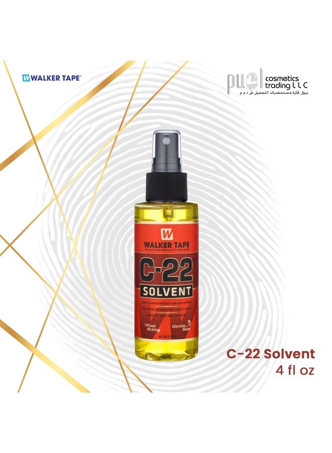 Walker Tape® C-22 Solvent – 4 fl oz Spray Bottle – Fast-Acting Adhesive Remover for Hair Systems – Oil-Based, Skin-Safe, Citrus Scent – Lace Wig & Toupee Tape Remover - Image 2