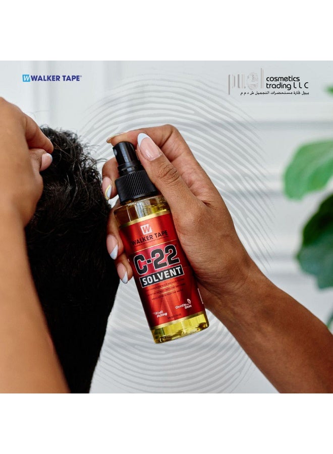 Walker Tape® C-22 Solvent – 4 fl oz Spray Bottle – Fast-Acting Adhesive Remover for Hair Systems – Oil-Based, Skin-Safe, Citrus Scent – Lace Wig & Toupee Tape Remover - Image 4