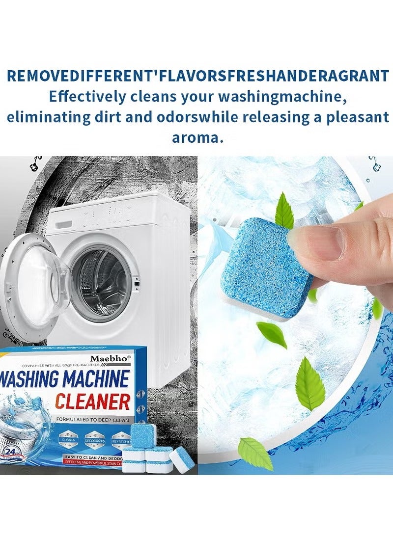 Washing Machine Cleaner Tablets, Deep Clean Front Loader & Top Load Washer, 24 Pcs Professional Grade Washer Machine Cleaner Deodorizer for Removing Build-up  - Image 5