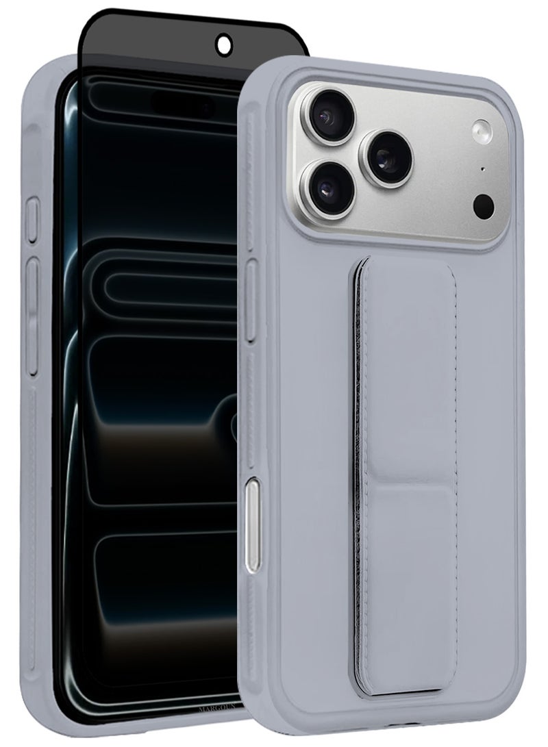 CATANES 2 Packs Premium PU Leather Case for iPhone 17 Pro Max with Stand Function Shockproof and Anti Scratch Finger Grip with Privacy Screen Protector - Image 1