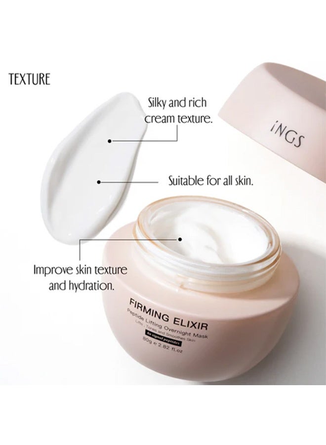 INGS Firming Elixir Peptide Lifting Overnight Mask, 80ml, 2.7 fl.oz - Image 3
