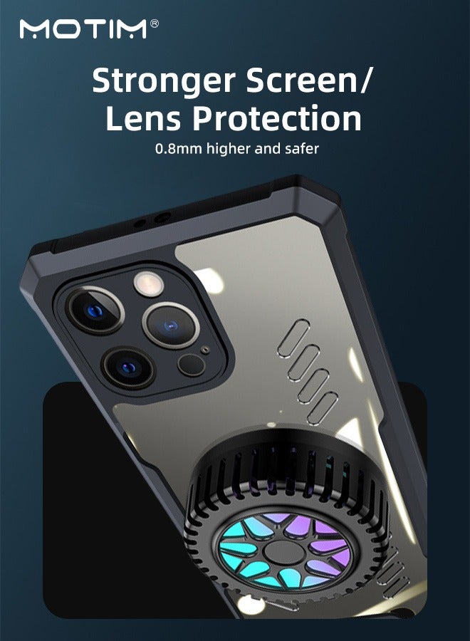 Motim iPhone 14 Pro/14 Pro Max Phone Case, Aluminum Alloy Hollow Heat Dissipation Cooling Case, Support Car Magnetic Suction Function, TPU Back Bumper Case Shockproof Protective Cover - Image 4