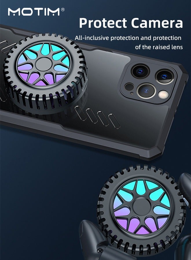 Motim iPhone 14 Pro/14 Pro Max Phone Case, Aluminum Alloy Hollow Heat Dissipation Cooling Case, Support Car Magnetic Suction Function, TPU Back Bumper Case Shockproof Protective Cover - Image 5