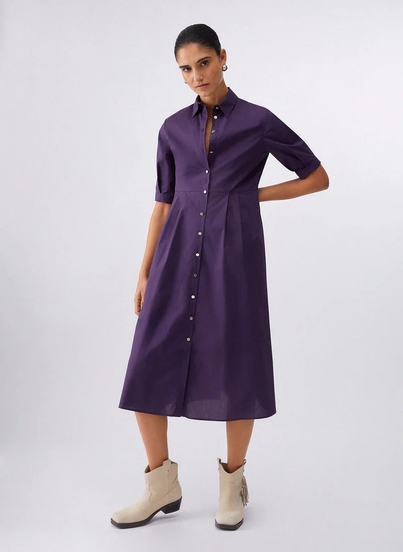 ليو جو Poplin midi dress