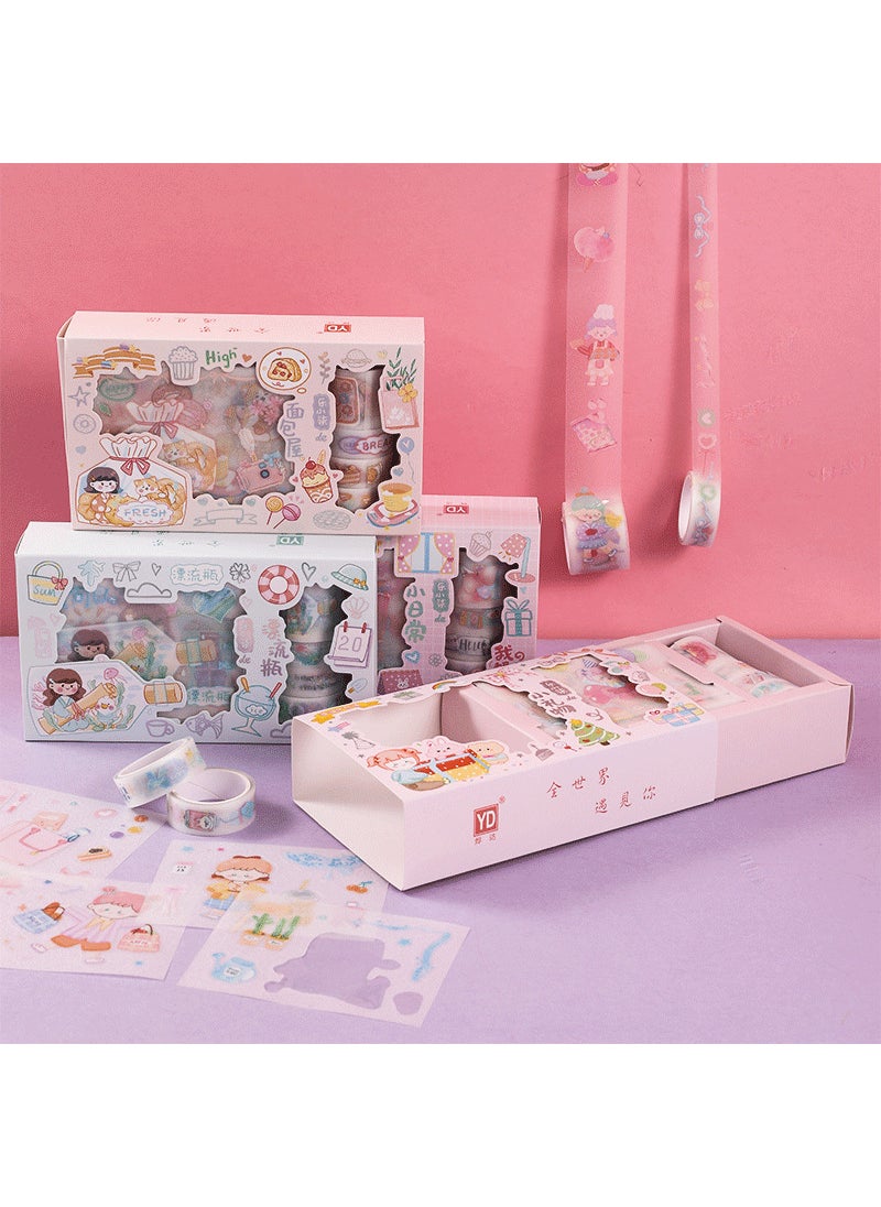 Frosted Sticker Set Series Handbook Tape Girl Landscape Student Diary Decoration Stickers Thickness 4cm Suitable Travel Souvenir No choice, the boss arranged - pzsku/Z250257AC75701B4DD790Z/45/_/1741691016/9d828bec-1b66-44da-b9a5-a8795b88d1ed