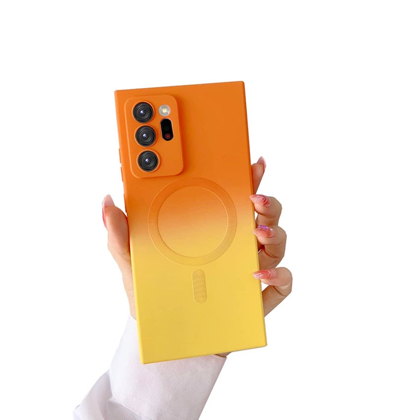 Doowear Galaxy Note 20 Ultra Case Magnetic [Support Magsafe Charger] Wireless Anti-Scratch Shockproof Camera Protection Gradient Silicon Phone Cover Case for Samsung Galaxy Note 20 Ultra 6.9"-Orange - Image 1