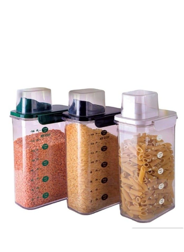 Spaceshoop Cereal Dispenser Easy Flow Storage Jar Plastic Grocery Container Cereal Containers Storage Rice Storage Container for Kitchen one pcs  - Image 1