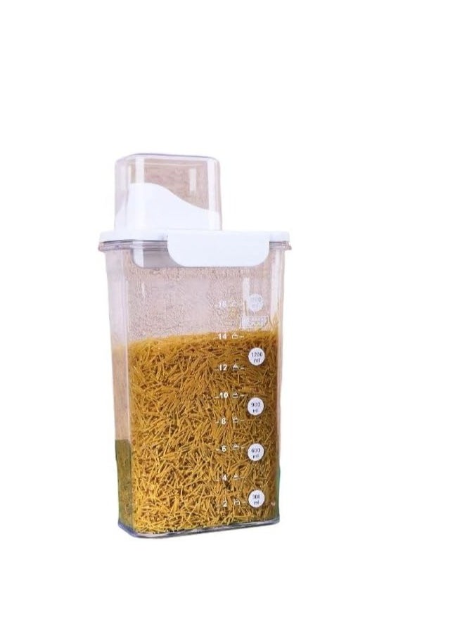 Spaceshoop Cereal Dispenser Easy Flow Storage Jar Plastic Grocery Container Cereal Containers Storage Rice Storage Container for Kitchen one pcs  - Image 2