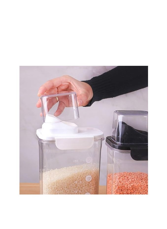Spaceshoop Cereal Dispenser Easy Flow Storage Jar Plastic Grocery Container Cereal Containers Storage Rice Storage Container for Kitchen one pcs  - Image 3
