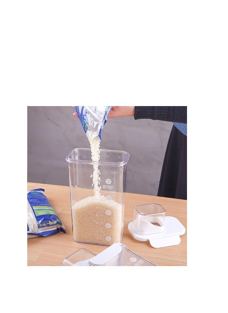 Spaceshoop Cereal Dispenser Easy Flow Storage Jar Plastic Grocery Container Cereal Containers Storage Rice Storage Container for Kitchen one pcs  - Image 4