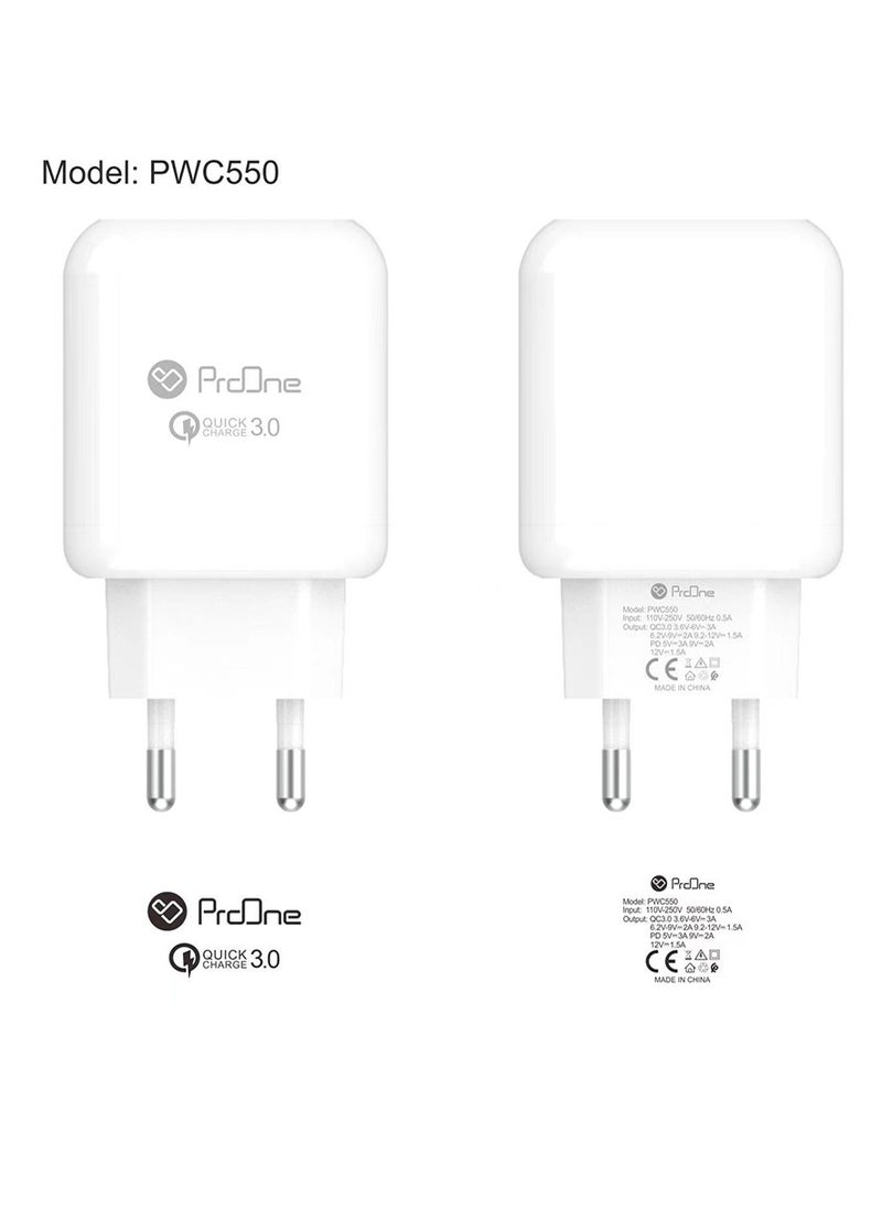ProOne ProOne PWC550 18W Type A Charger - Fast and Reliable Charging Solution for iPhone, Samsung Galaxy, iPad, Google Pixel, and More  - Image 4