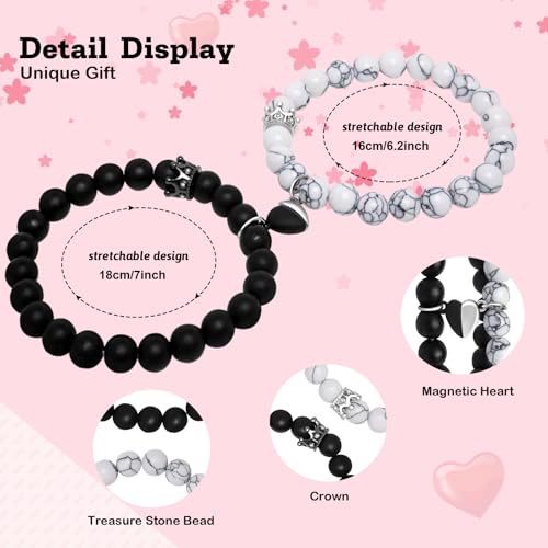 Smilelife Magnetic Couples Bracelets - His and Hers Matching Set, Forever Bracelets for Couples, Perfect Long Distance Relationship Gifts and Valentines Presents - Image 3