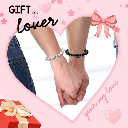 Smilelife Magnetic Couples Bracelets - His and Hers Matching Set, Forever Bracelets for Couples, Perfect Long Distance Relationship Gifts and Valentines Presents - Image 4