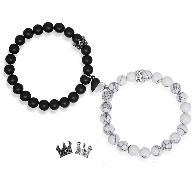 Smilelife Magnetic Couples Bracelets - His and Hers Matching Set, Forever Bracelets for Couples, Perfect Long Distance Relationship Gifts and Valentines Presents - Image 1