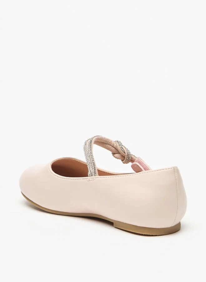JUNIORS Girls Embellished Slip-On Round Toe Ballerina Shoes