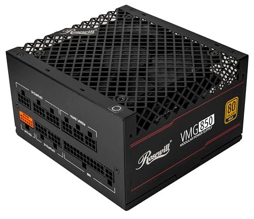 Rosewill VMG 850W 80 Gold ATX 30 31 Compatible Full Modular LowNoise Power Supply PCIe 51 12V2x6 Connector 100 Japanese Electrolytic Capacitor 120mm FDB Silent Fan 5 Year Warranty - Image 1