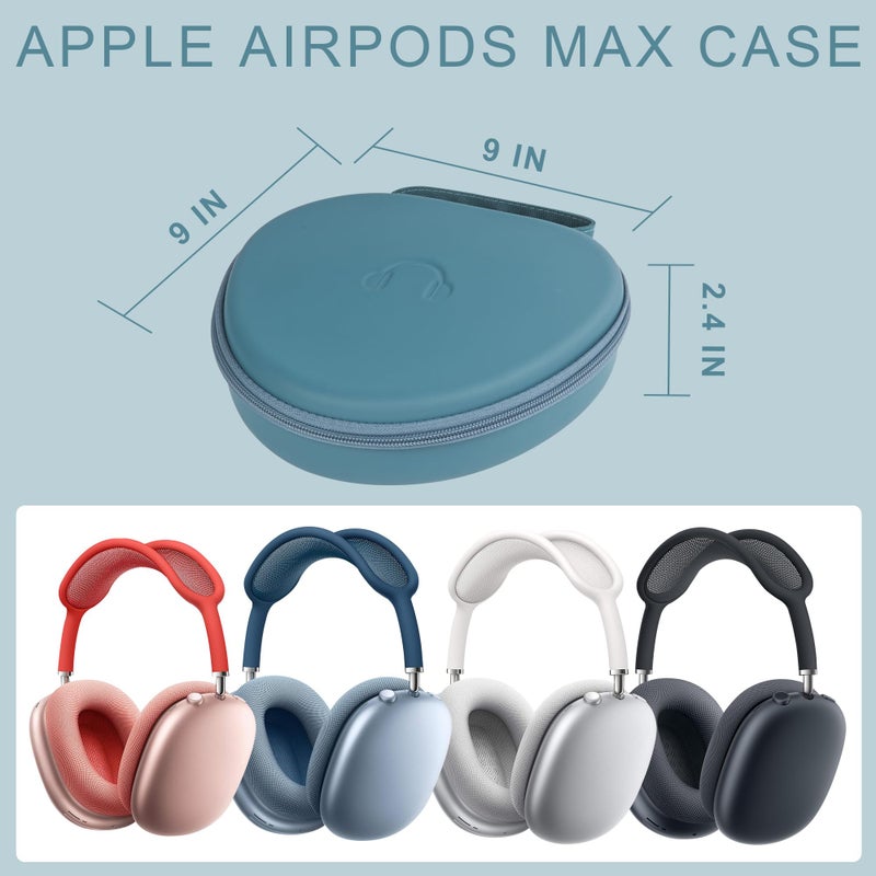 stukcaze Headphone Case for AirPods Max Hard Portable Over Ear Headphone Carrying Case, Wireless Headphone Storage Protective Case for Travel Home (Blue) - Image 2