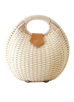 Trendy Fashion Rattan Straw woven shell round shape summer beach handbags for women