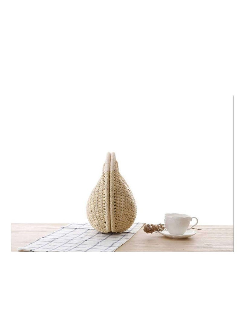 Generic - Trendy Fashion Rattan Straw woven shell round shape summer beach handbags for women - Image 1