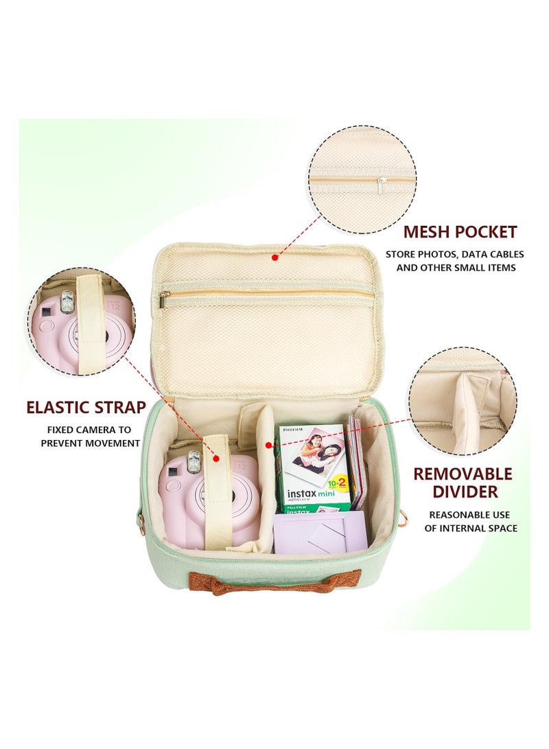 O Ozone Universal Portable Camera Case for Fujifilm Instax Mini 12/11/99/9/EVO/40/90/Link2/DSLR Cameras Protective Camera Bag with Shoulder Strap- Beige  - Image 2