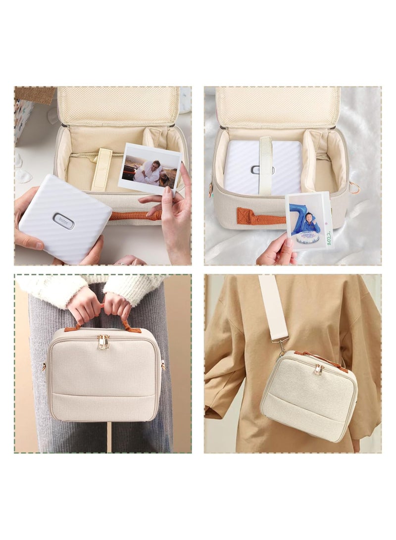 O Ozone Universal Portable Camera Case for Fujifilm Instax Mini 12/11/99/9/EVO/40/90/Link2/DSLR Cameras Protective Camera Bag with Shoulder Strap- Beige  - Image 3