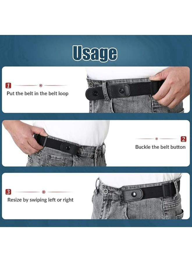4 Pack No Buckle Invisible Stretch Belt Buckle-Free Elastic Belt for Women and Men - Image 3