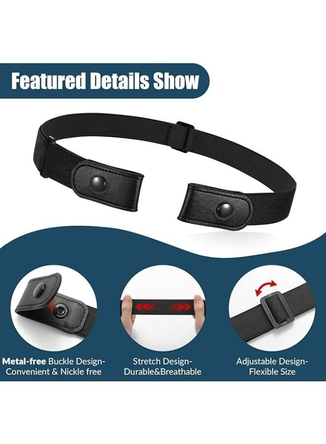 4 Pack No Buckle Invisible Stretch Belt Buckle-Free Elastic Belt for Women and Men - Image 2