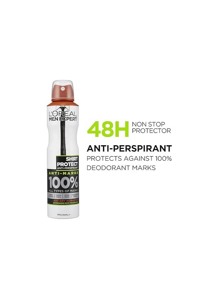 L'OREAL PARIS Loreal Men Expert Antiperspirant Body Spray Shirt Protect 250 ML - Image 5