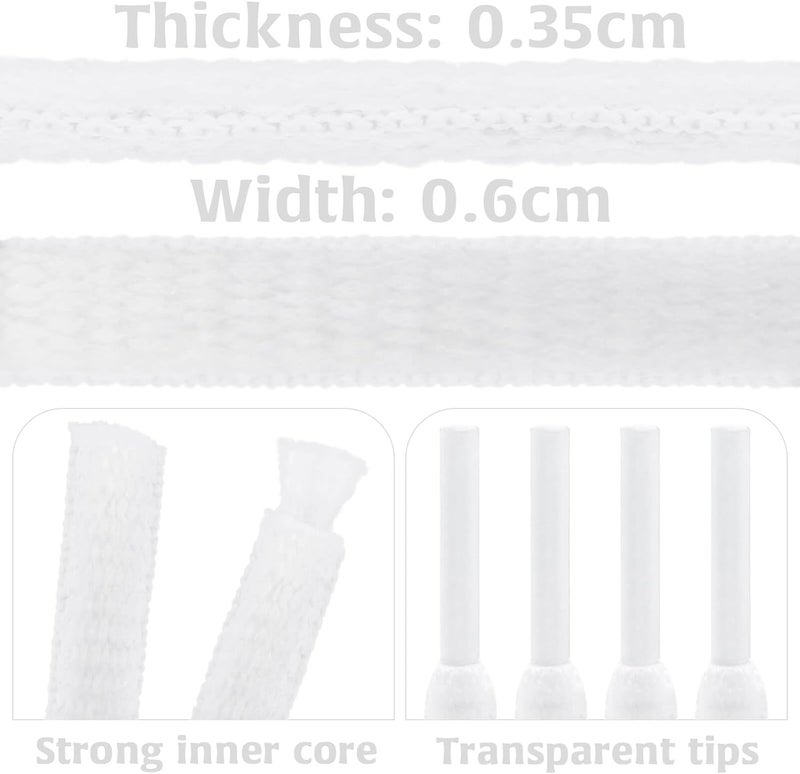 DELELE 2 Pair Oval Athletic Shoelaces - 51 Inch White Replacement Shoe Strings - Image 3