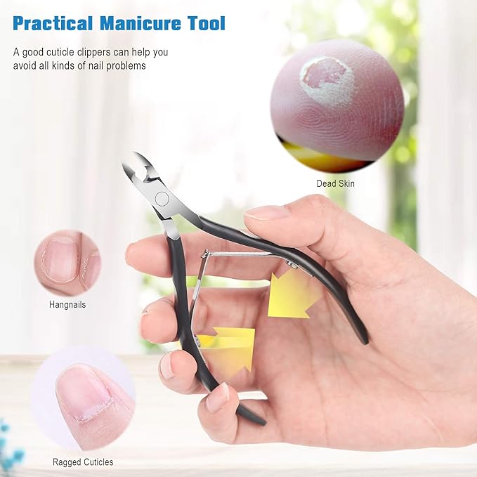 FERYES Cuticle Nippers Cuticle Cutter and Remover with Cuticle Trimmer for Dead Skin Professional Manicure Tools and Cuticle Clippers Stainless Steel - Image 2