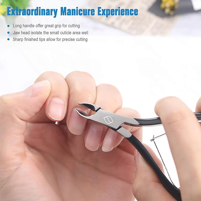 FERYES Cuticle Nippers Cuticle Cutter and Remover with Cuticle Trimmer for Dead Skin Professional Manicure Tools and Cuticle Clippers Stainless Steel - Image 3