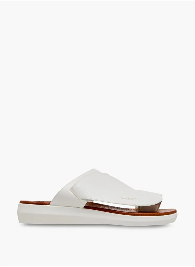 ال بي ال من شو اكسبرس Men Textured Slip-On Arabic Sandals with Toe Loop Detail